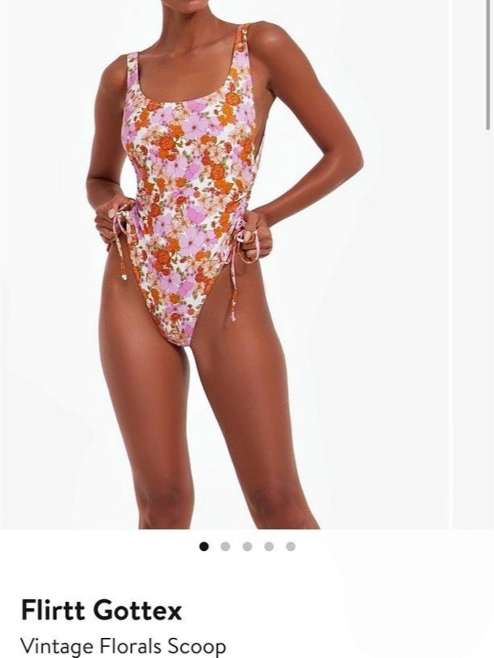 Flirt Gottex Vintage Florals Scoop Neck Adjustable One Piece